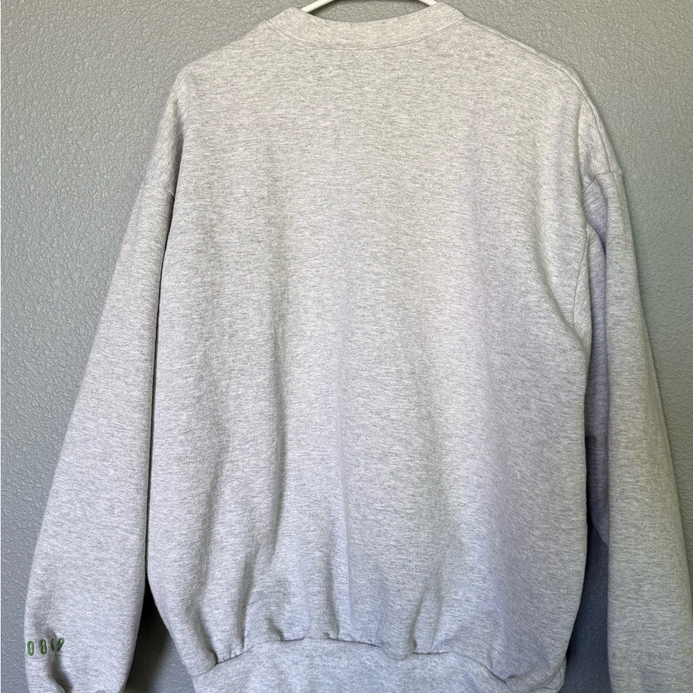 Gray “Rich Mom Brentwood” Tinx Sweatshirt with Teal and Green Text - Picture 4 of 8